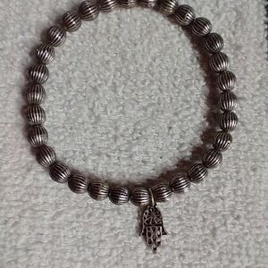 Silvertone stretch bracelet decorative approx.